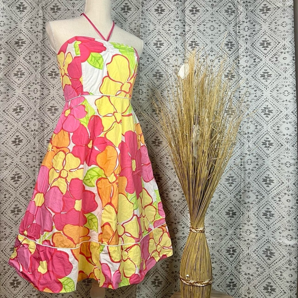 Lilly Pulitzer Floral Halter Midi Dress
